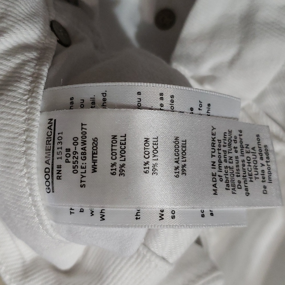 GOOD AMERICAN GOOD BOY WHITE ANKLE WRAP JEANS SZ 4 - Picture 6 of 13